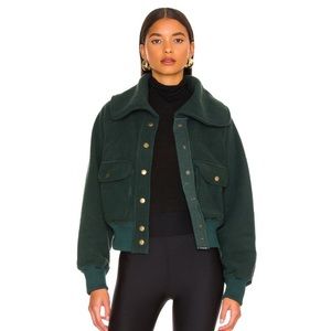 Free People Shasta Snap-Up Fleece Bomber Jacket
